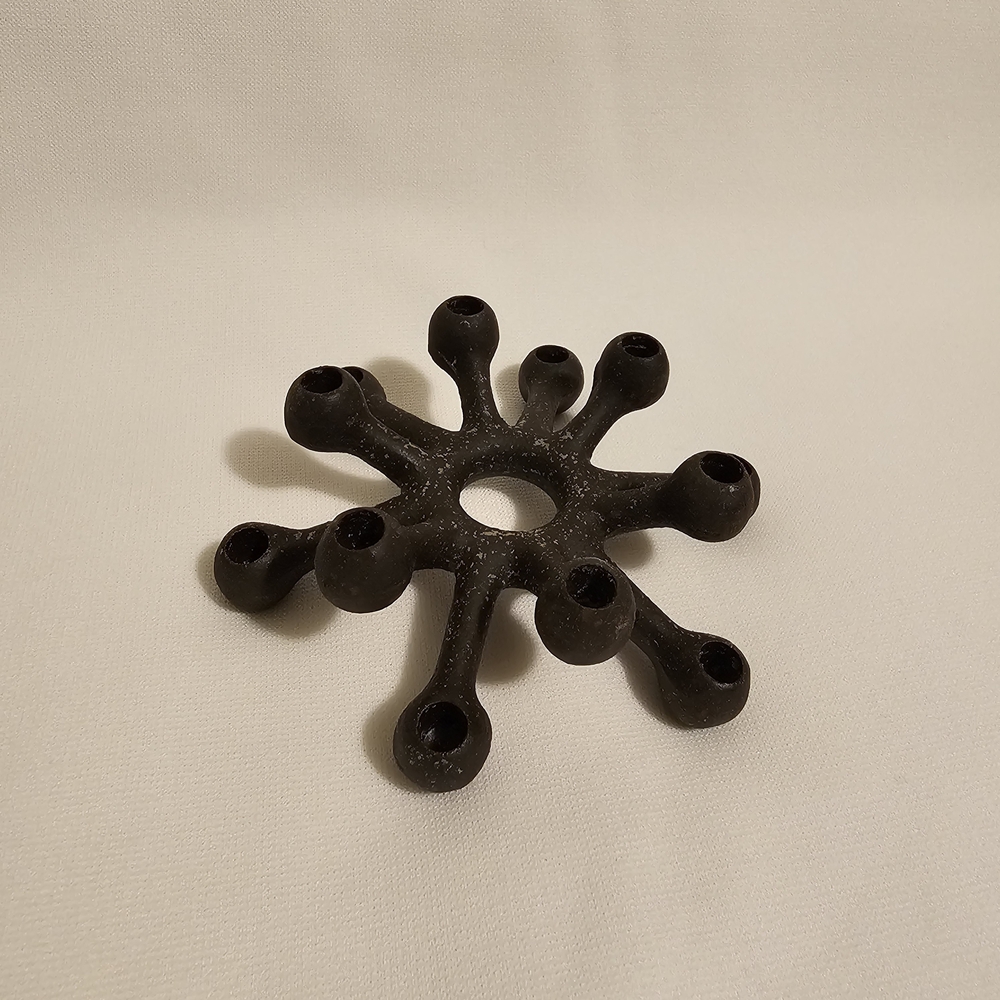 Dansk Designs Vintage Cast Iron Spider Candle Holder Black 1960s